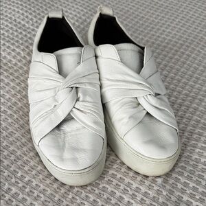 Rebecca Minkoff White Twist Slip-On Sneakers